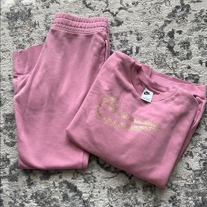 Nike Kids Pink Sweatshirt and Joggers Set